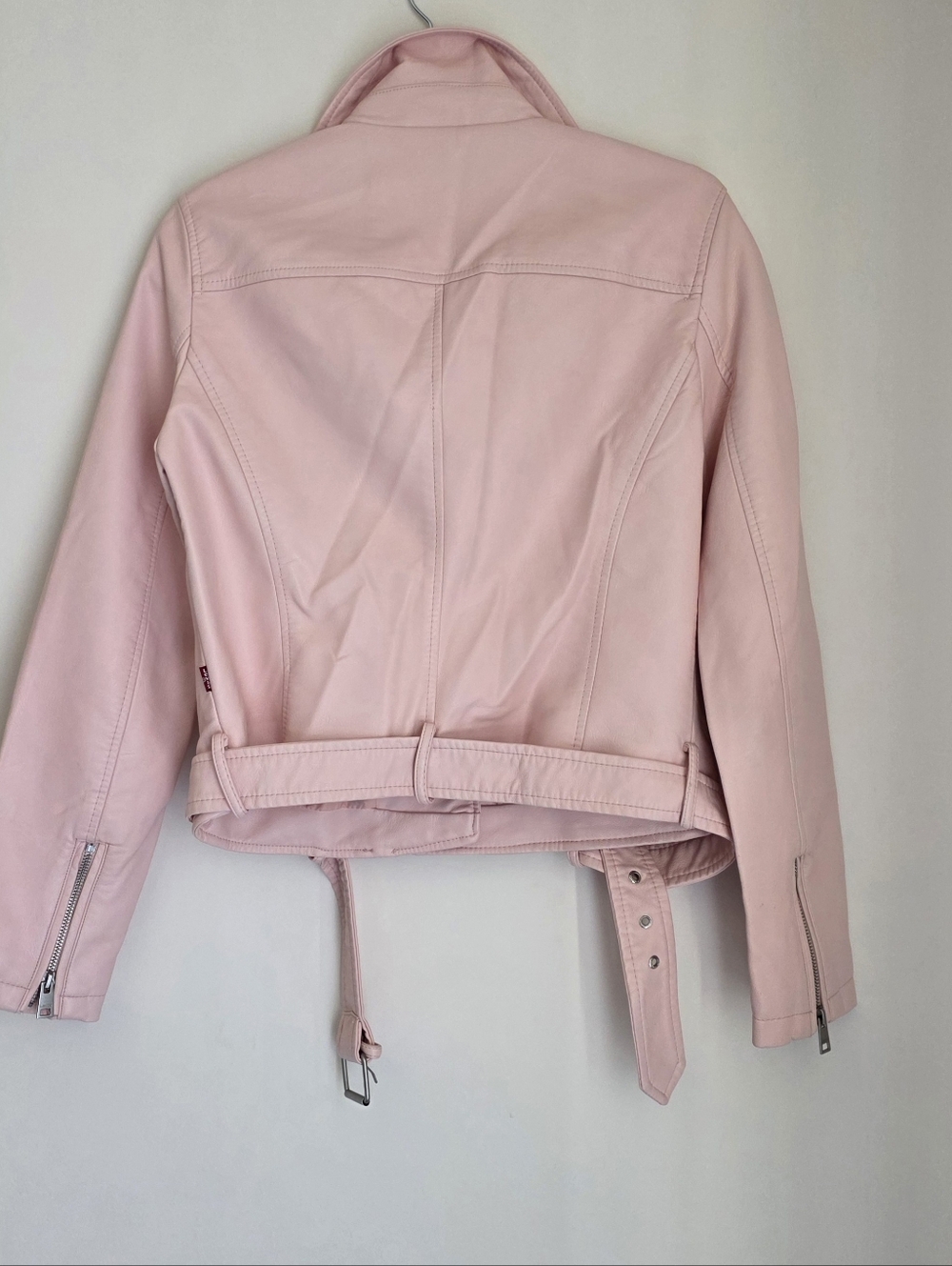 Levi Strauss & Co Rosewood Faux Leather Zipper Utility Biker Jacket Size S - Picture 12 of 13